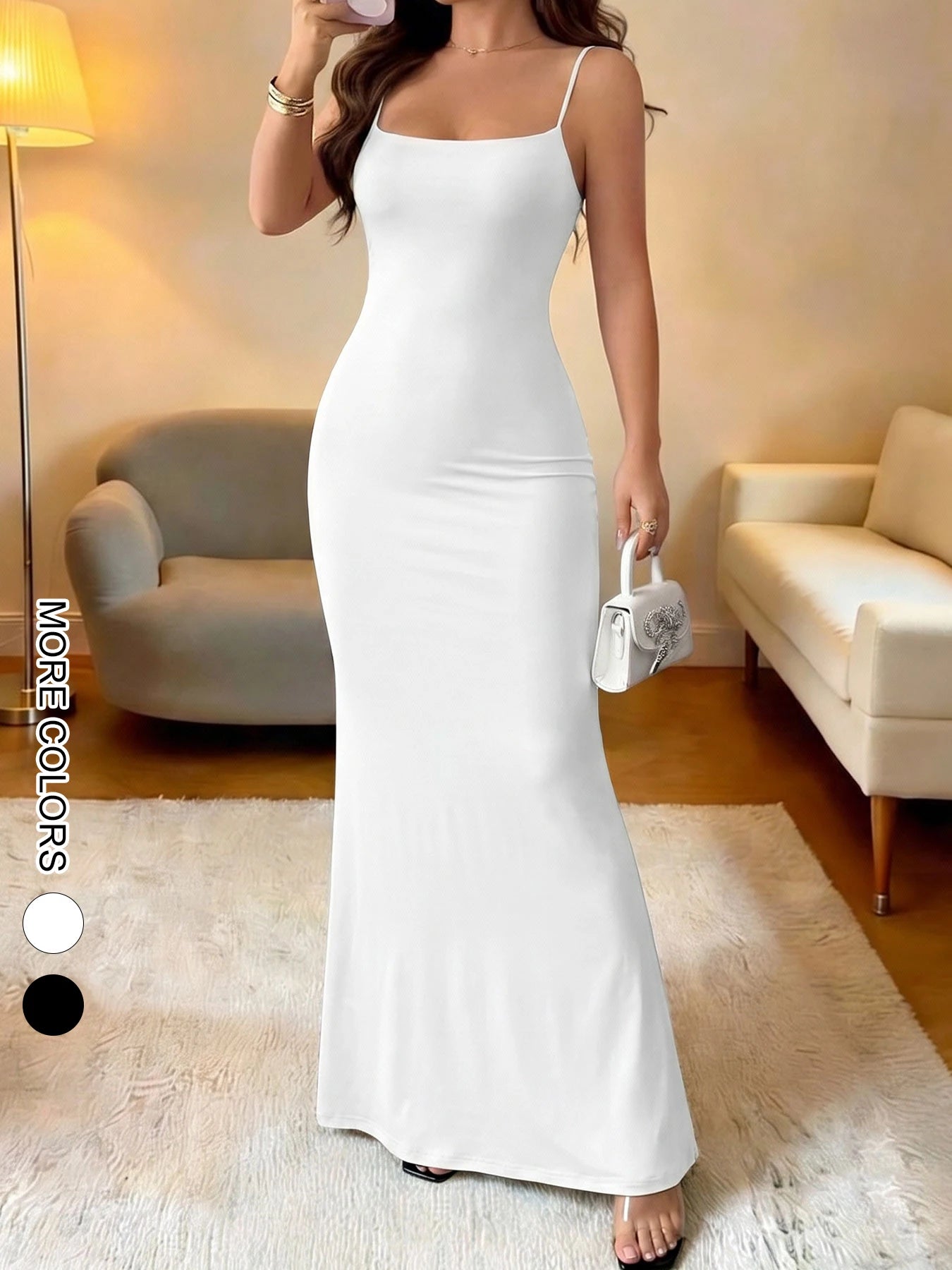 Women's Sleeveless Bodycon Ankle-Length Strap Dress