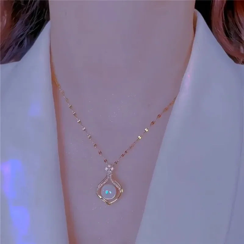 Vintage Butterfly Golden Stainless Steel Snake Chain Choker Necklace