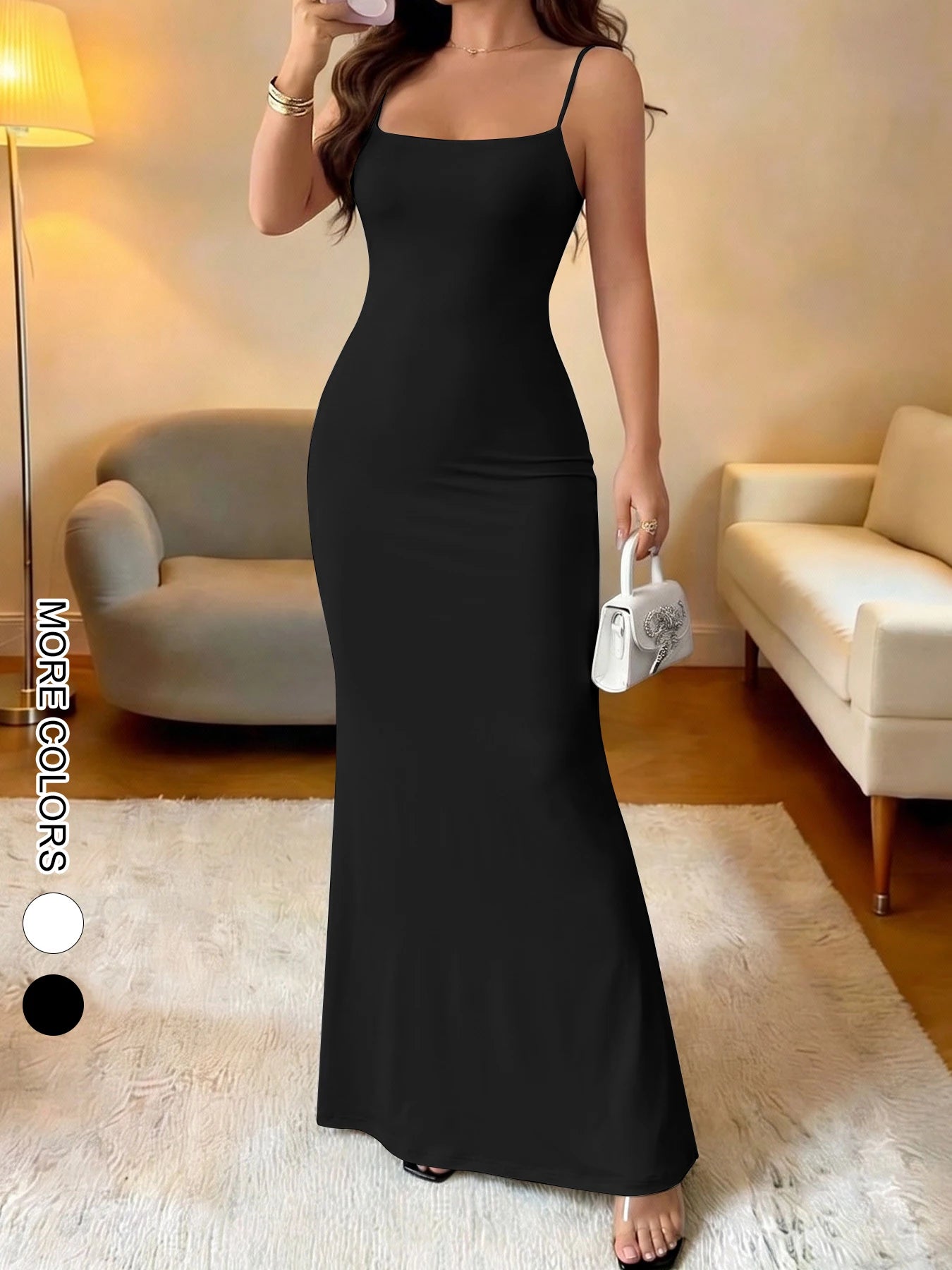 Women's Sleeveless Bodycon Ankle-Length Strap Dress